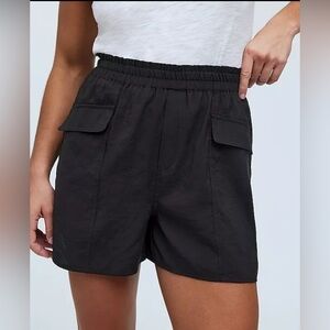 Madewell Cargo Shorts Pull On Softdrape Black size M (b5